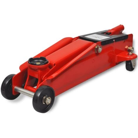 Cric de plancher hydraulique à profile bas 3 tonnes Rouge  vidaXL