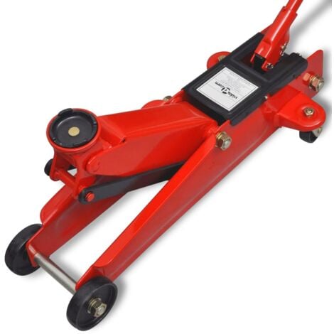 Cric de plancher hydraulique à profile bas 3 tonnes Rouge  vidaXL
