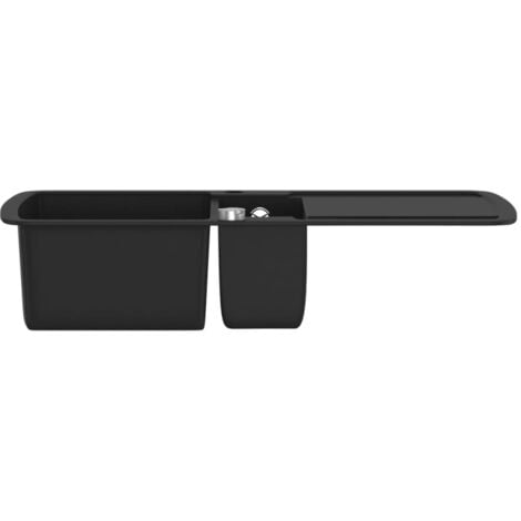 Évier de cuisine en granit Double bac Noir  vidaXL