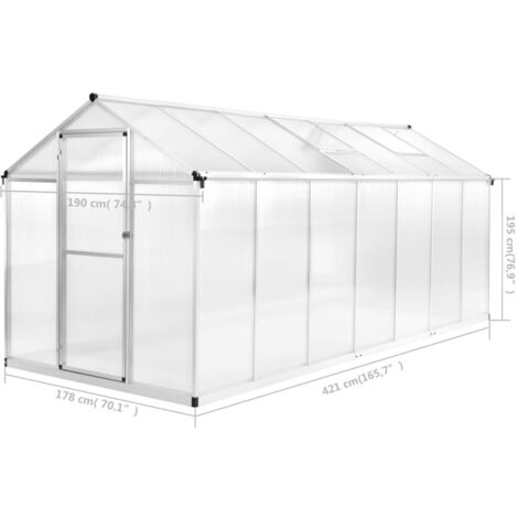 Serre Aluminium 421x190x195 cm 15,6 m³ vidaXL