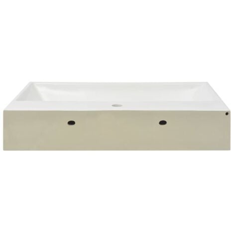 Vasque avec trou de robinet en céramique Blanc 76x42,5x14,5 cm vidaXL