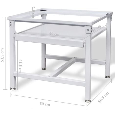 Socle pour machine à laver avec étagère coulissante Blanc vidaXL