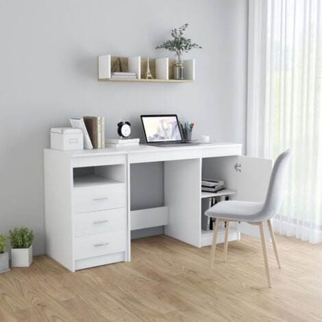 Bureau Blanc 140x50x76 cm Bois d’ingénierie vidaXL