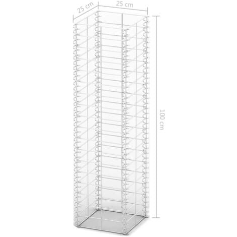 Jeu de panier de gabion 3 pcs Fil galvanisé 25x25x100 cm  vidaXL