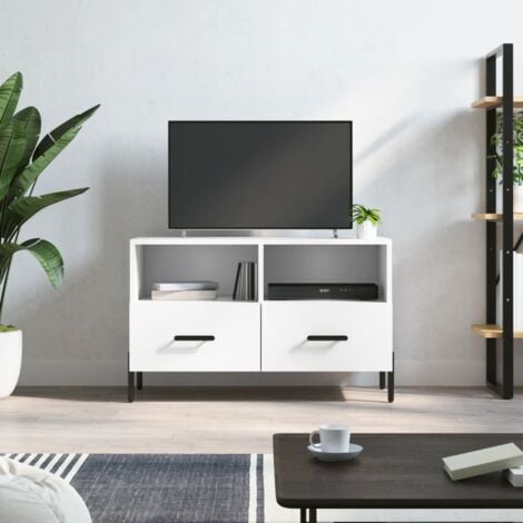 Meuble TV Blanc 80x36x50 cm Bois d'ingénierie vidaXL