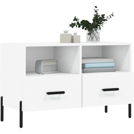 Meuble TV Blanc 80x36x50 cm Bois d'ingénierie vidaXL