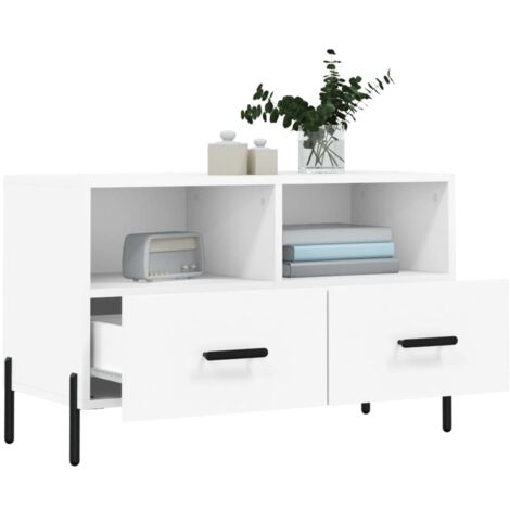 Meuble TV Blanc 80x36x50 cm Bois d'ingénierie vidaXL