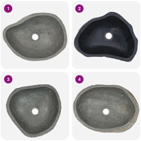 Lavabo en pierre de rivière Ovale (37-46)x(29-36) cm vidaXL