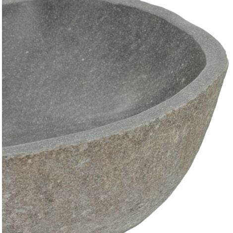 Lavabo en pierre de rivière Ovale (37-46)x(29-36) cm vidaXL