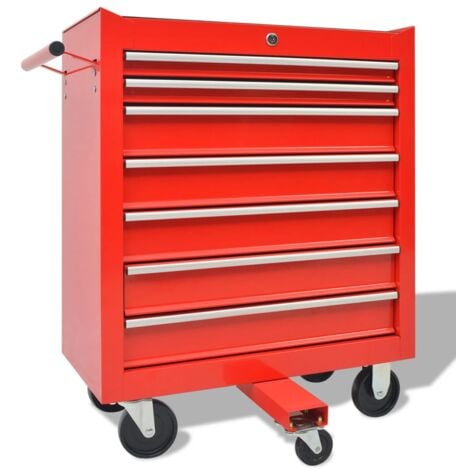 Chariot à outils pour atelier avec 1125 outils Acier Rouge vidaXL