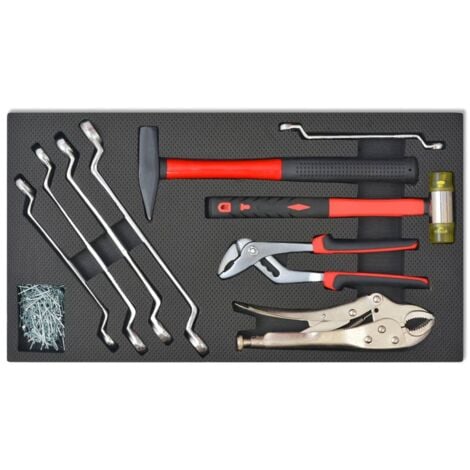 Chariot à outils pour atelier avec 1125 outils Acier Rouge vidaXL