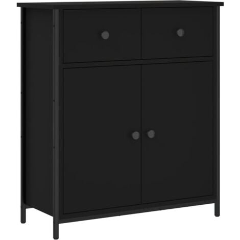 Buffet noir 70x30x80 cm bois d'ingénierie vidaXL