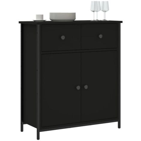 Buffet noir 70x30x80 cm bois d'ingénierie vidaXL
