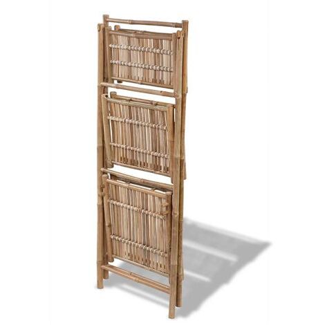 Étagère à Plantes En Bambou Pliable RELAX4LIFE - 3 Niveaux - Pour Balcon, Salon, Jardin