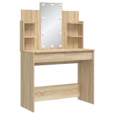 Coiffeuse avec lumières LED chêne sonoma 96x40x142 cm vidaXL