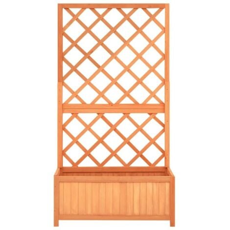 Jardinière à treillis jardin Marron 70x30x135 cm Bois de sapin vidaXL