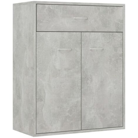 Buffet Gris béton 60x30x75 cm Bois d'ingénierie vidaXL