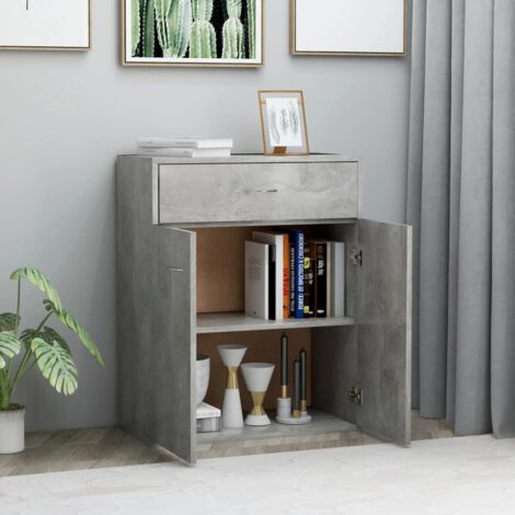 Buffet Gris béton 60x30x75 cm Bois d'ingénierie vidaXL