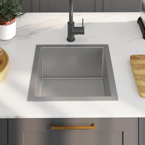 Évier de cuisine fait à la main Acier inoxydable vidaXL