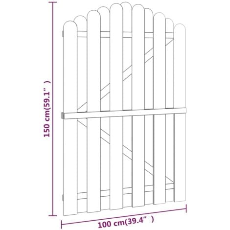 Portail de jardin Bois de pin imprégné 100x150 cm vidaXL