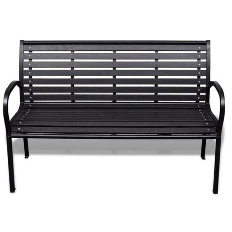Banc de jardin 125 cm acier et WPC noir vidaXL