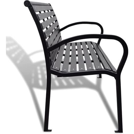 Banc de jardin 125 cm acier et WPC noir vidaXL