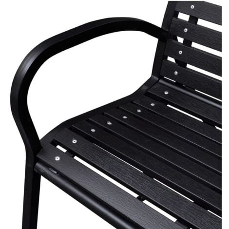 Banc de jardin 125 cm acier et WPC noir vidaXL