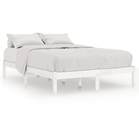 Cadre de lit sans matelas blanc bois massif 140x190 cm vidaXL