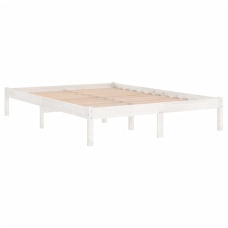 Cadre de lit sans matelas blanc bois massif 140x190 cm vidaXL
