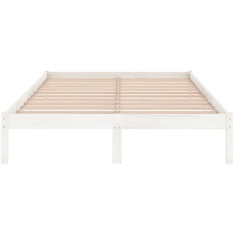 Cadre de lit sans matelas blanc bois massif 140x190 cm vidaXL