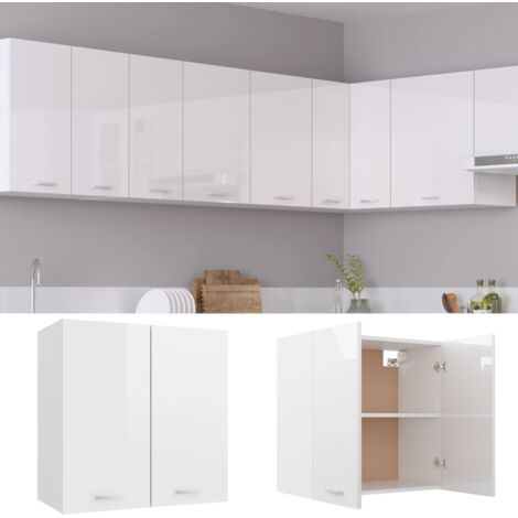 Armoire suspendue Blanc brillant 60x31x60 cm Bois d’ingénierie vidaXL
