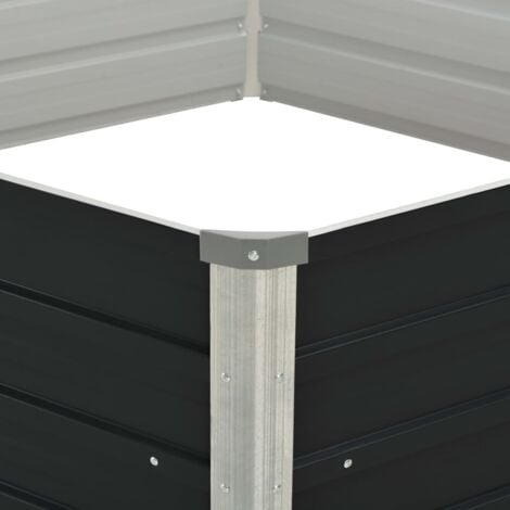 Jardinière surélevée Anthracite 129x129x45 cm Acier galvanisé vidaXL