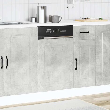 Panneau de lave-vaisselle Kalmar gris béton 45x1,5x67 cm vidaXL