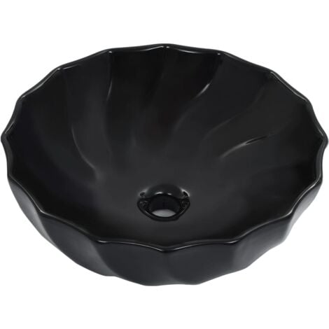 Lavabo 46x17 cm Céramique Noir vidaXL