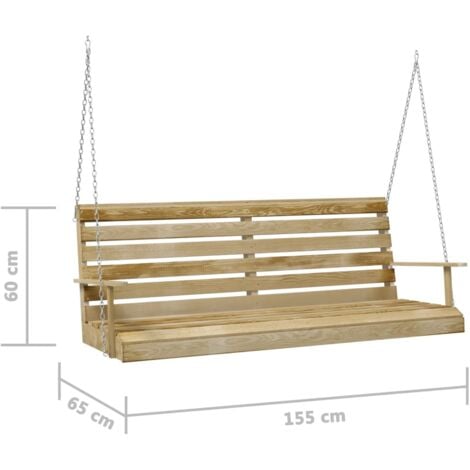 Balancelle Bois de pin imprégné 155x65x60 cm vidaXL