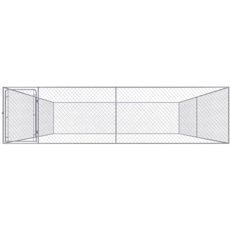 Chenil extérieur pour chiens Acier galvanisé 4x4x1 m vidaXL