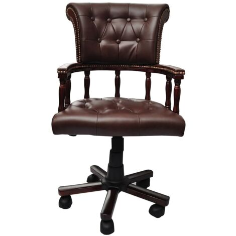 Chaise de bureau pivotante Marron vidaXL