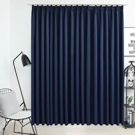Rideau occultant avec crochets Bleu 290x245 cm vidaXL