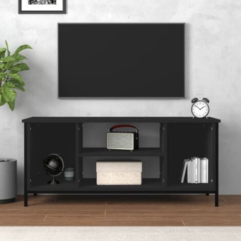 Meuble TV noir 102x35x45 cm bois d'ingénierie vidaXL