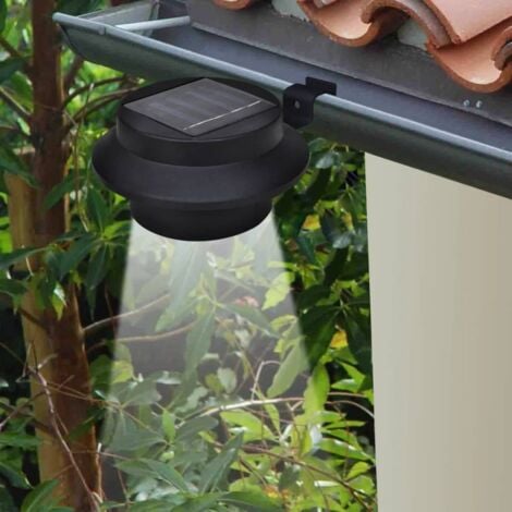 Lampes solaires 6 pcs pour clôture gouttière Noir   vidaXL