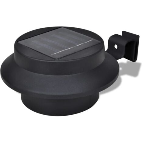 Lampes solaires 6 pcs pour clôture gouttière Noir   vidaXL