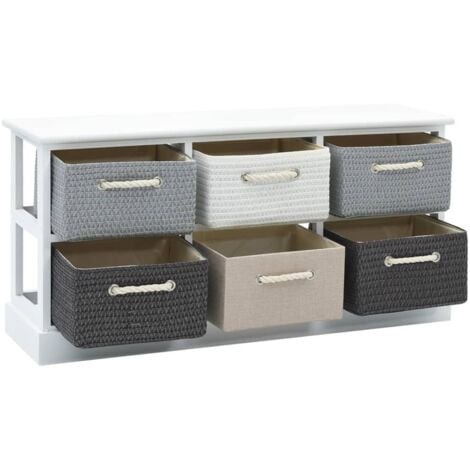 Banc de rangement 6 tiroirs Bois vidaXL