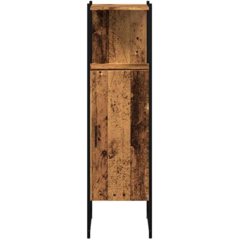 Armoire salle de bain vieux bois 33x33x120,5 cm bois ingénierie vidaXL