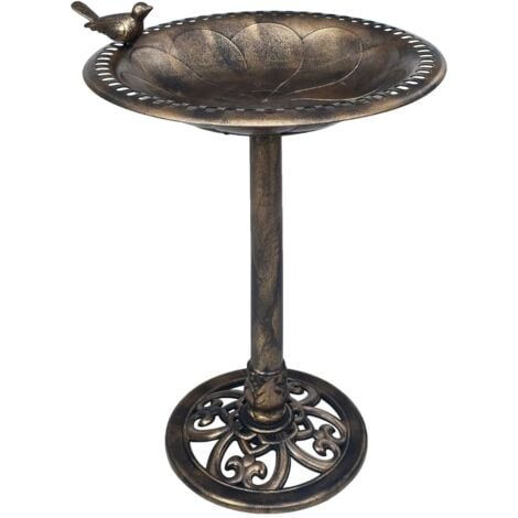 Baignoire de jardin pour oiseaux Bronze Plastique vidaXL