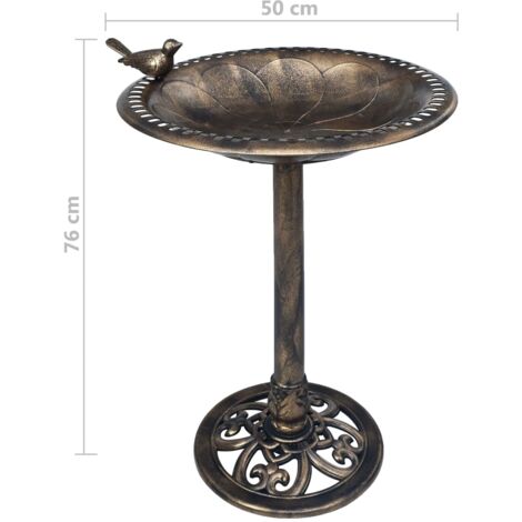 Baignoire de jardin pour oiseaux Bronze Plastique vidaXL