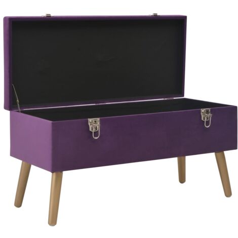 Banc avec compartiment de rangement 80 cm Violet Velours vidaXL