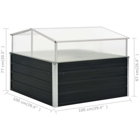 Serre Anthracite 100x100x77 cm Acier galvanisé vidaXL