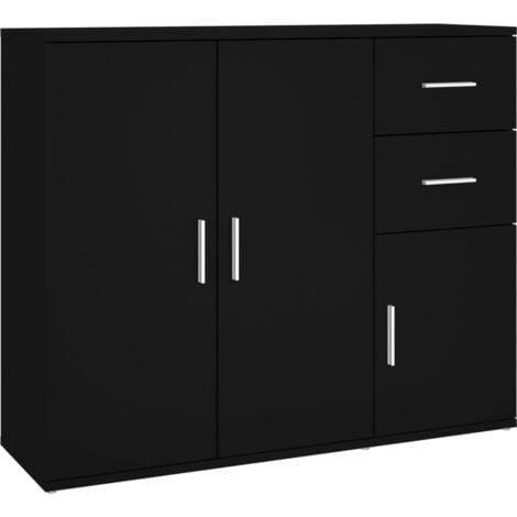 Buffet Noir 91x29,5x75 cm Bois d'ingénierie vidaXL
