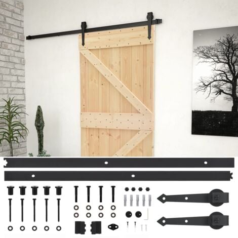 Porte coulissante avec kit de quincaillerie 80x210cm Pin massif vidaXL