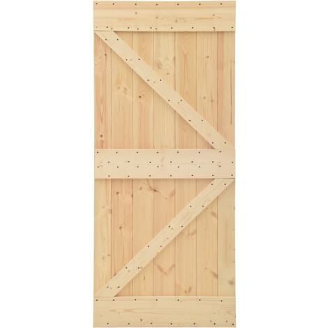 Porte coulissante avec kit de quincaillerie 80x210cm Pin massif vidaXL